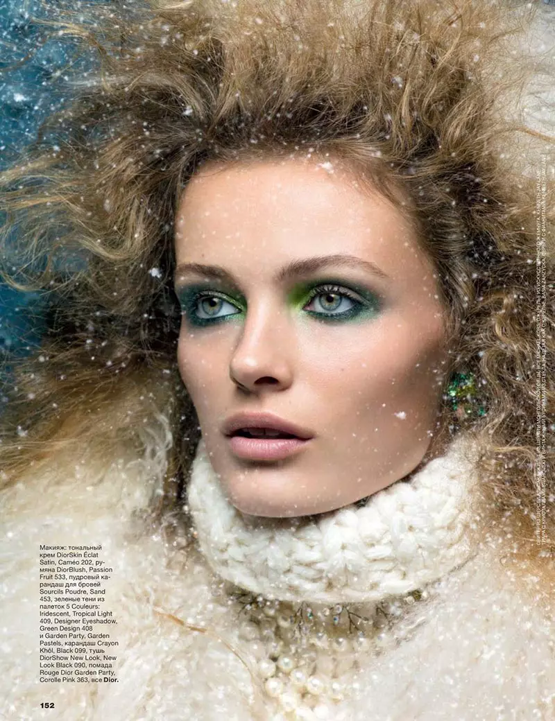 Edita Vilkeviciute - бұл қысқы сұлулық Allure Ресейдің 2012 жылғы желтоқсандағы мұқаба түсірілімінің Раймонд Майер.