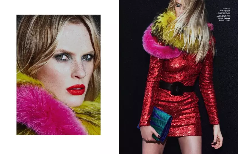 Difoto dening An Le, Anne Vyalitsyna nganggo busana abang ing editorial