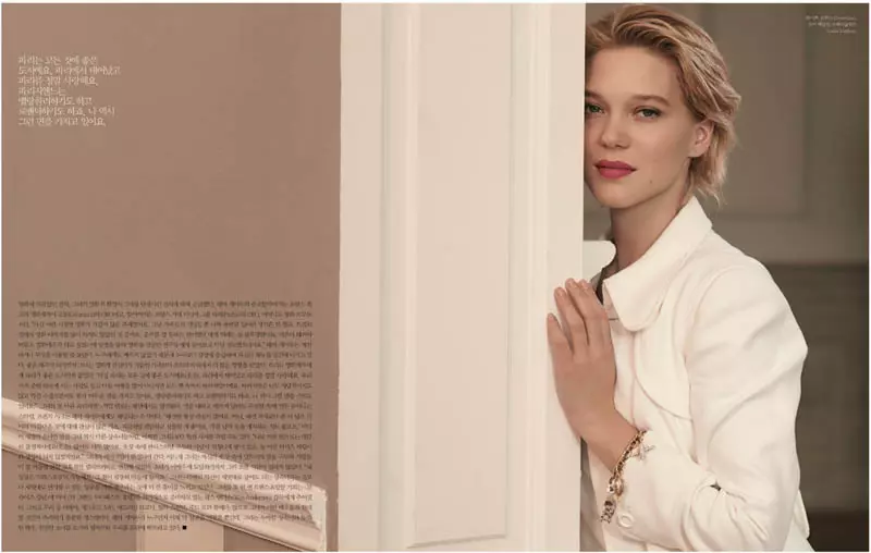 Léa Seydoux pakker ut for Elle Korea av Eric Guillemain