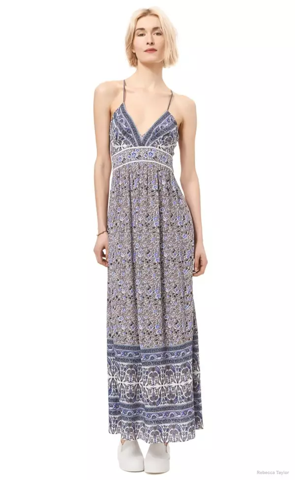 Indian Floral Maxi Dress disponib nan Rebecca Taylor pou $237.00