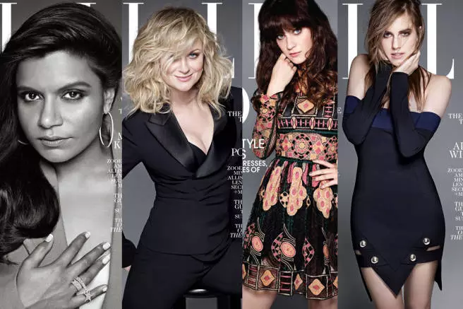 Zooey Deschanel, Allison Williams Inshorensi ELLE ngoFebruwari 2014