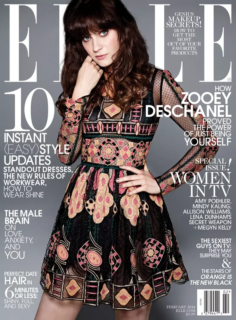 Zooey Deschanel, Mindy Kaling, Amy Poehler & Allison Williams Cover ELLE február 2014