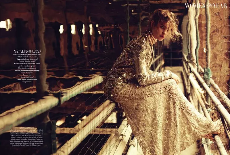 Natalia Vodianova pentru Harper's Bazaar Marea Britanie decembrie 2010 de Michelangelo di Battista