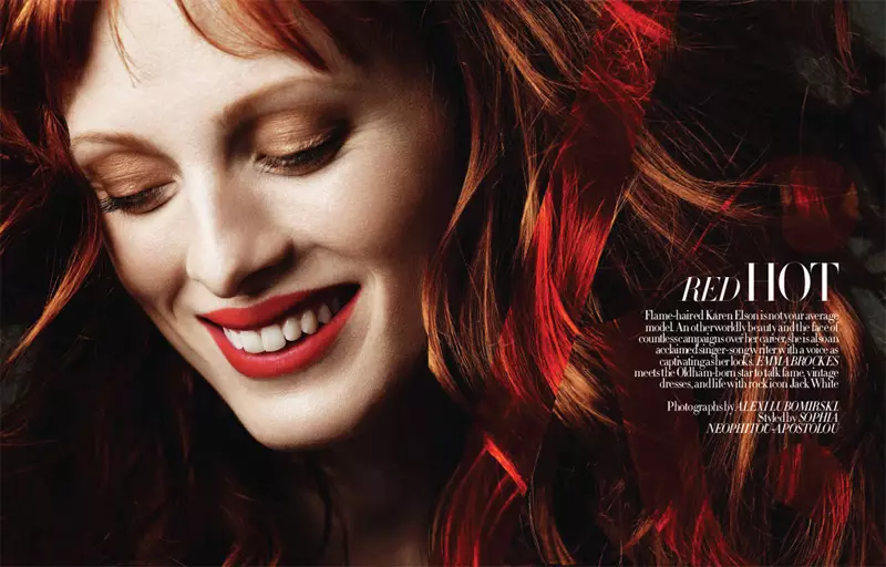 Karen Elson untuk Harper's Bazaar UK Oktober 2010 oleh Alexi Lubomirski