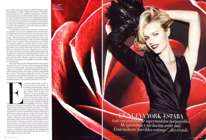 Eva Herzigova ສໍາລັບ Vanity Fair Spain ເດືອນກັນຍາ 2010 ໂດຍ Rankin