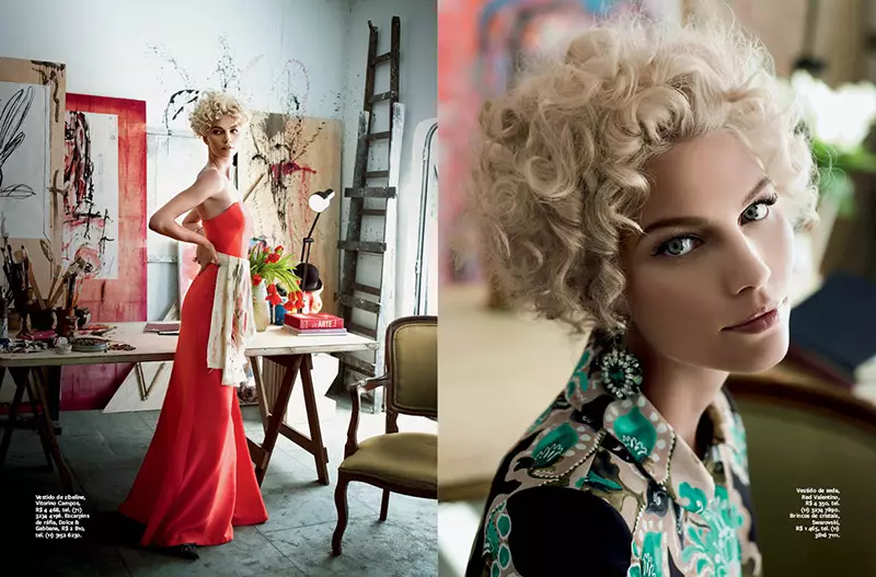 Aline Weber InStyle Brazil හි සැප්තැම්බර් 2013 නිකුතුව සඳහා කලා ලබා ගනී