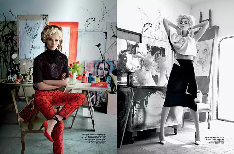 Aline Weber raak kunstig vir InStyle Brazil se September 2013-uitgawe