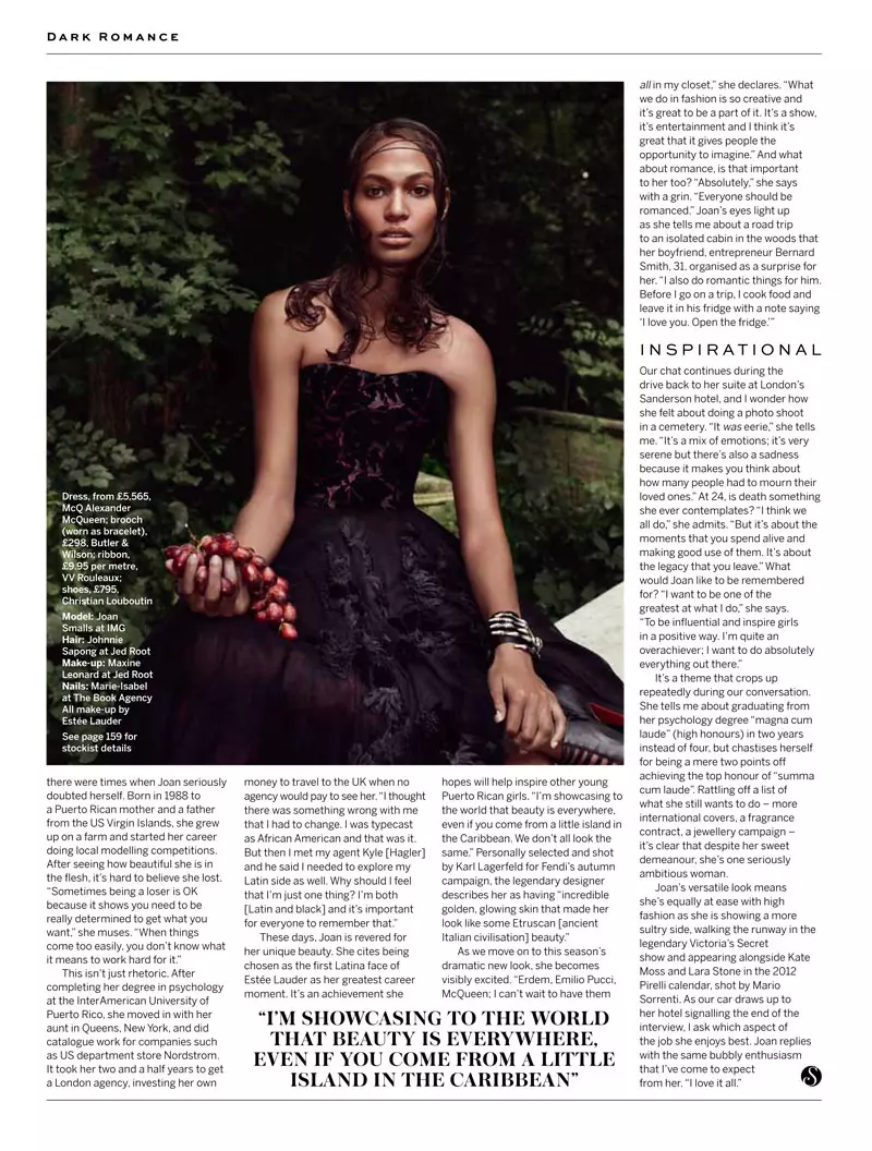 Joan Smalls jest boska w czerni dla magazynu Stylist