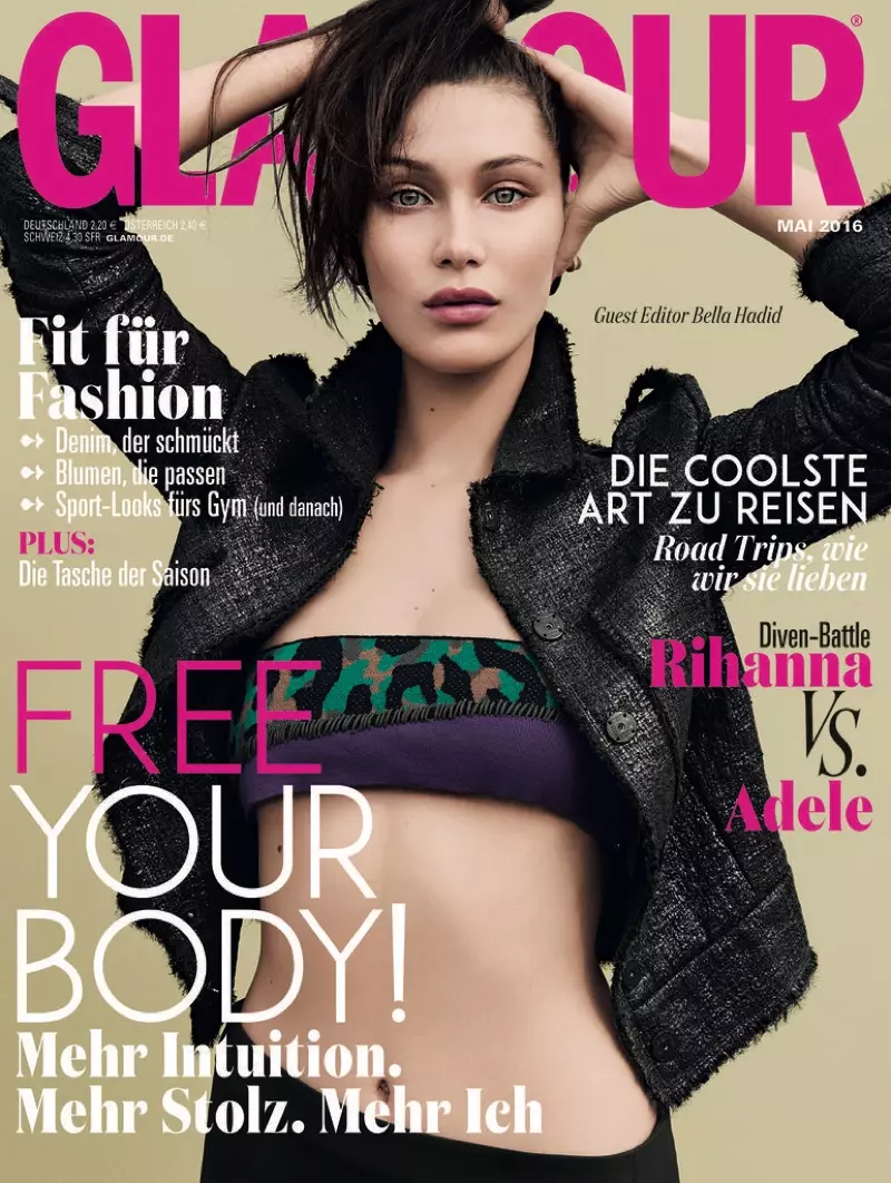 Iimodeli zeBella Hadid zeSitayile seSitrato kwiBali le-Cover yeGlamour yaseJamani