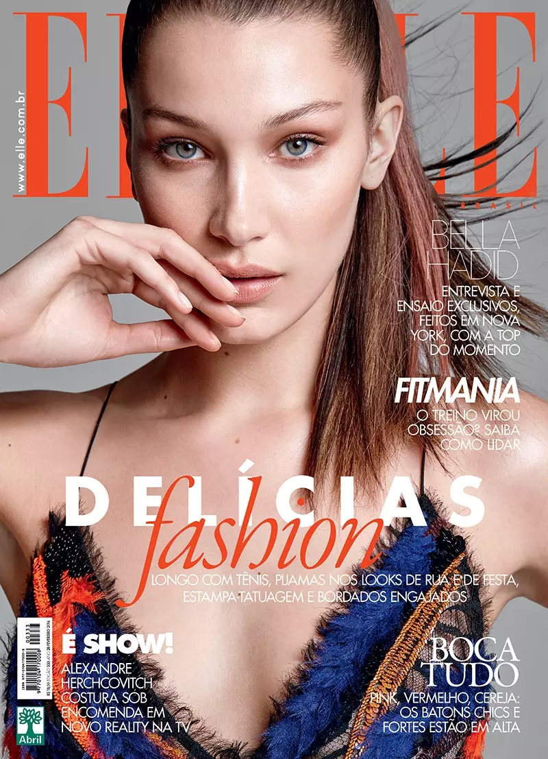 ELLE Brazil 2016년 2월 표지의 벨라 하디드