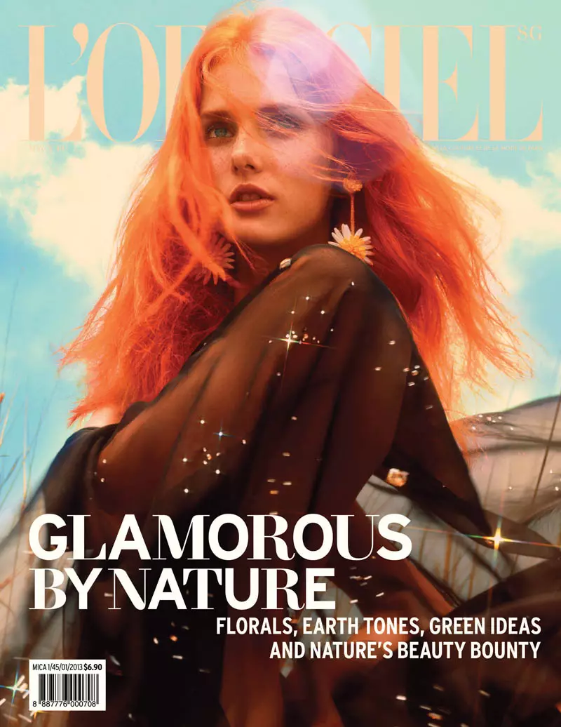 Jasmin Jalo tiene un subidón natural para la portada de mayo de 2013 de L'Officiel Singapur