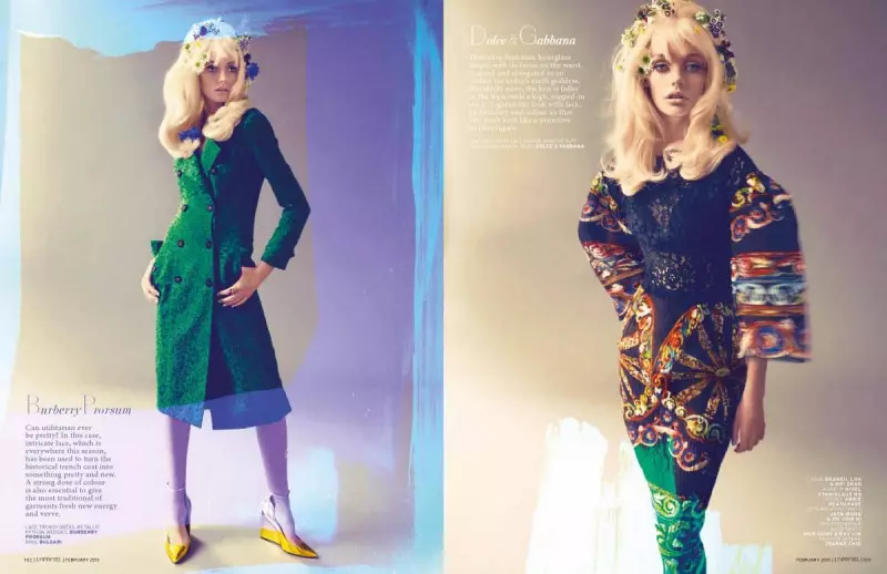 Abbie Heath diventa chic degli anni '60 per la cover story di febbraio di L'Officiel Singapore