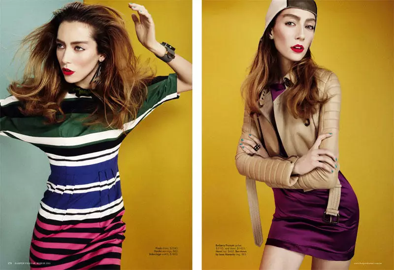 Alana Zimmer na Benny Horne na Harper's Bazaar Australia