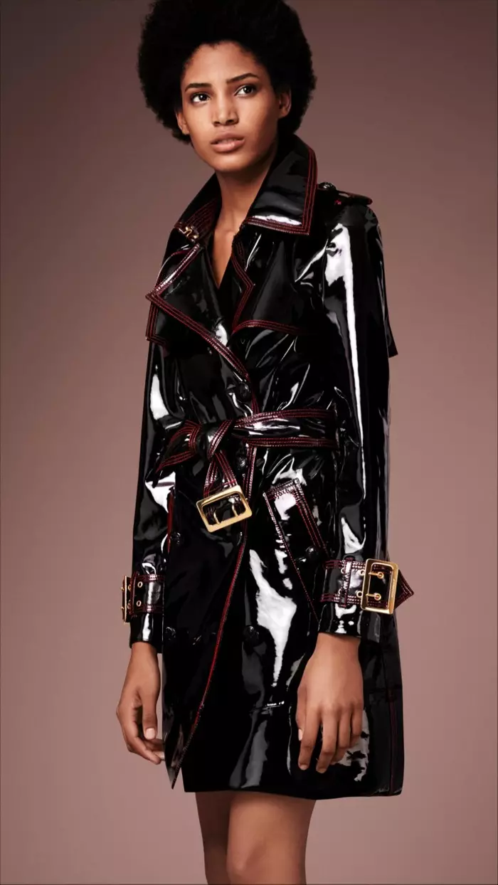 Trench coat de couro envernizado Burberry