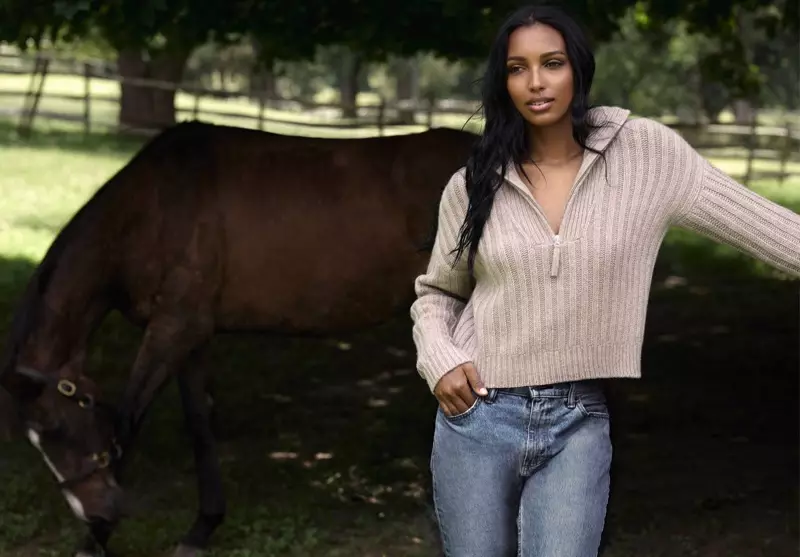 Jasmine Tookes, Naked Cashmere sonbahar-kış 2020 kampanyasında öne çıkıyor.