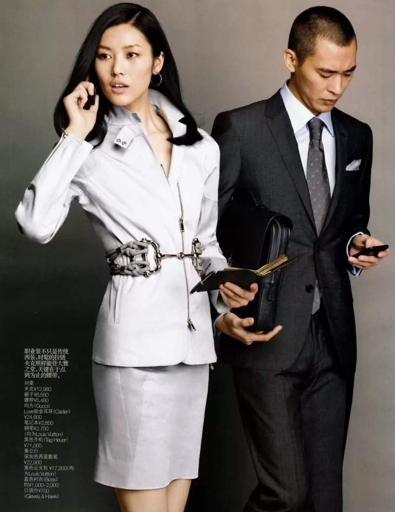 Liu Wen ni Yuan Gui Mei in Dress for Success | Vogue China Mayo 2010