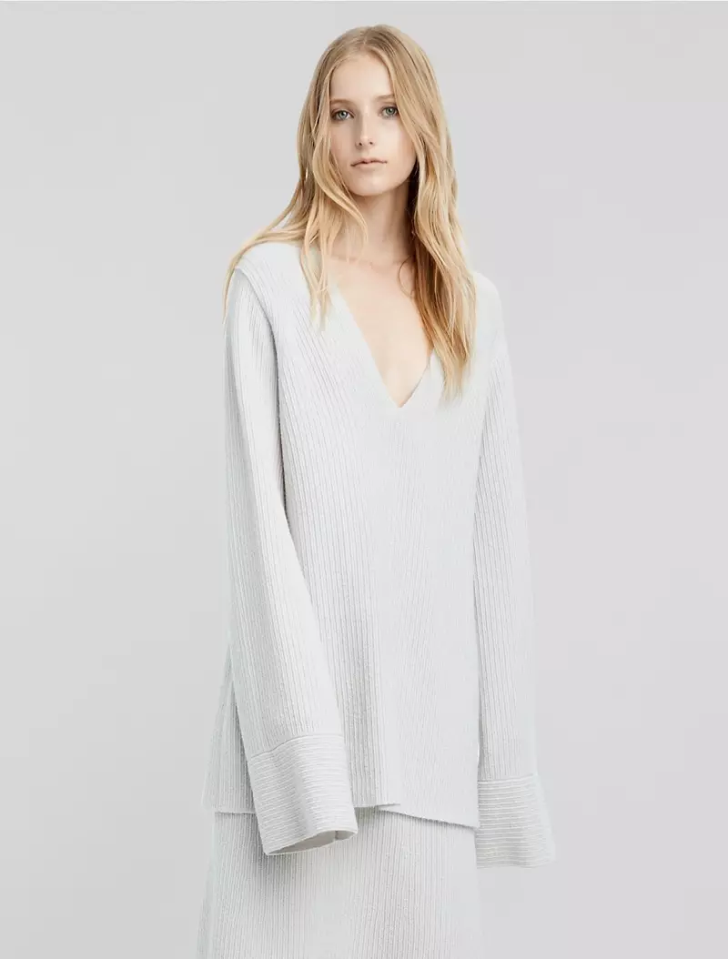 Calvin Klein Cashmere Bouclé kiszélesedett ujjú pulóver