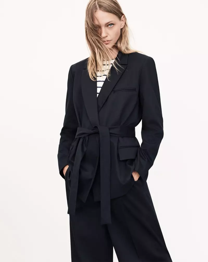 Zara Belted Jacket ແລະ Palazzo Trousers