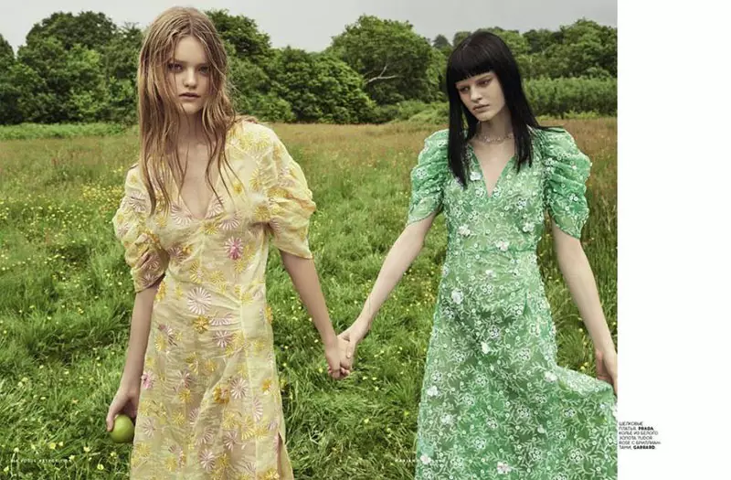 Willow Hand & Hannah Elyse Gbe Igbesi aye Rọrun ni Vogue Russia