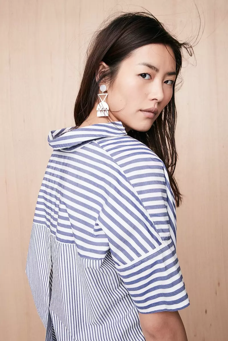 Madewell Courier Button-Back Shirt û Fluidform Earrings Daxuyaniya