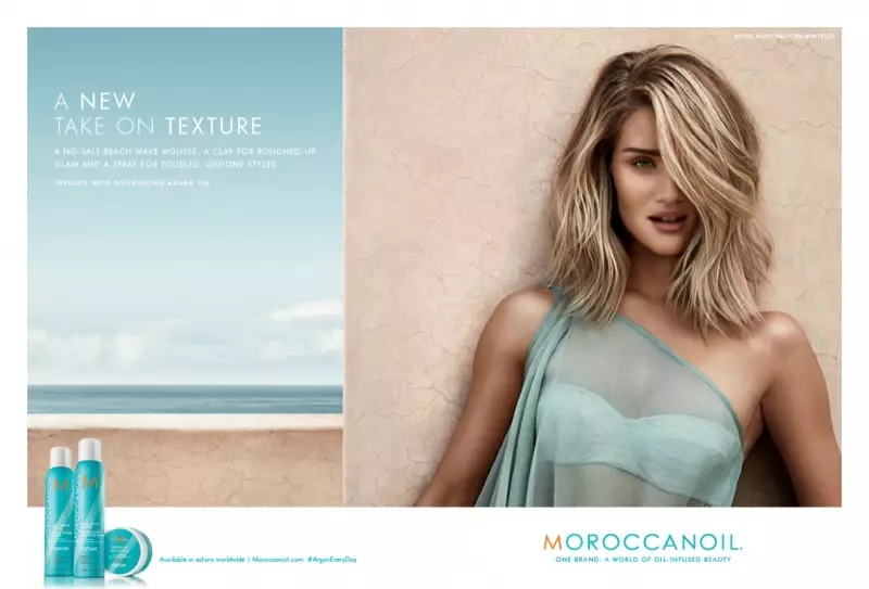 Rosie Huntington-Whiteley mbintangi kampanye Tekstur kanggo Moroccanoil