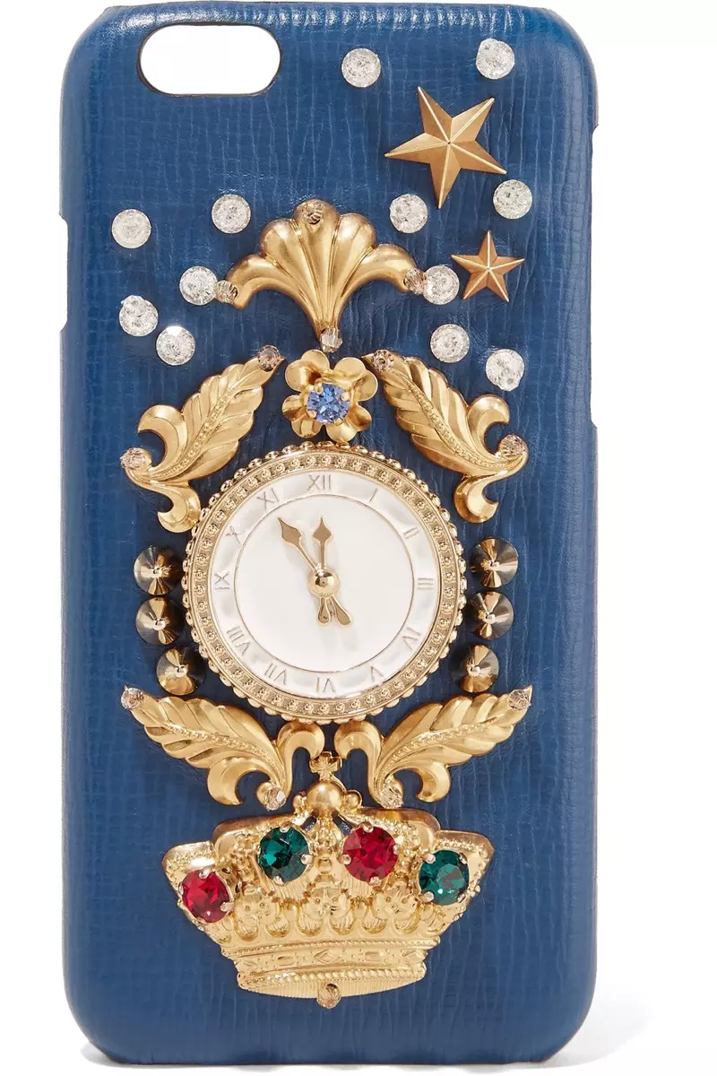 Dolce & Gabbana iPhone 6-Etui aus Leder mit Kristallverzierung in Kroko-Optik $700