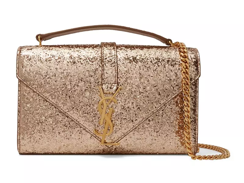 Saint Laurent Monogramme Żgħir Glittered Kanvas Spalla Bag $1,990