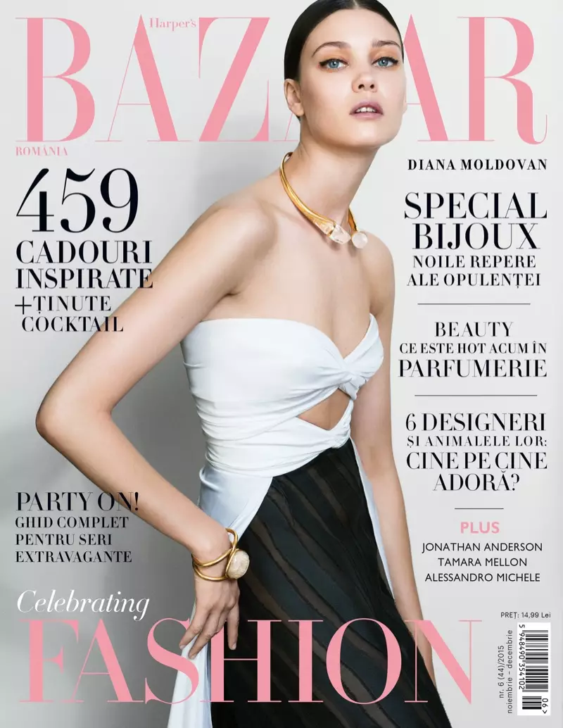 Diana Moldovan Models Evening Looks for BAZAAR Romania by Dan Beleiu