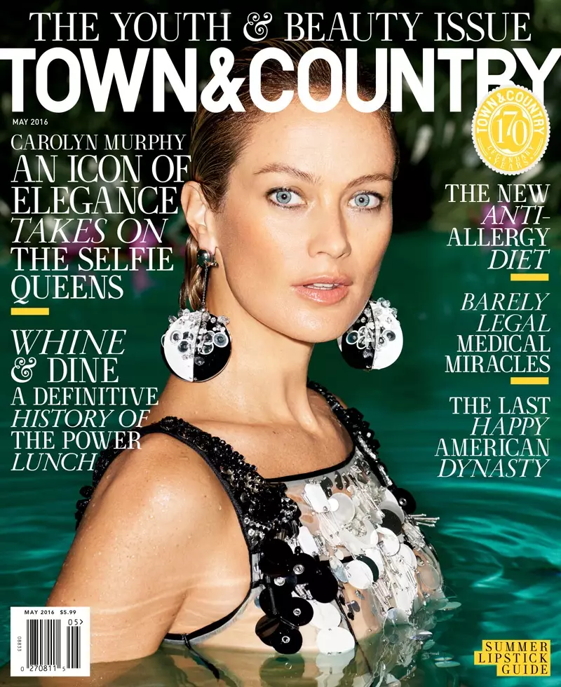 Carolyn Murphy ar glawr Town & Country Mai 2016