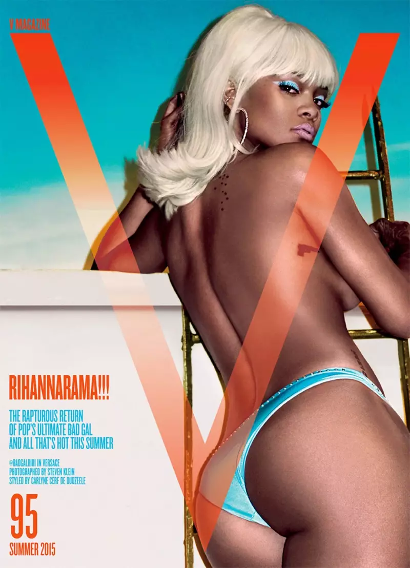 ריהאנה מככבת על שער קיץ 2015 של מגזין V שצולם על ידי סטיבן קליין.