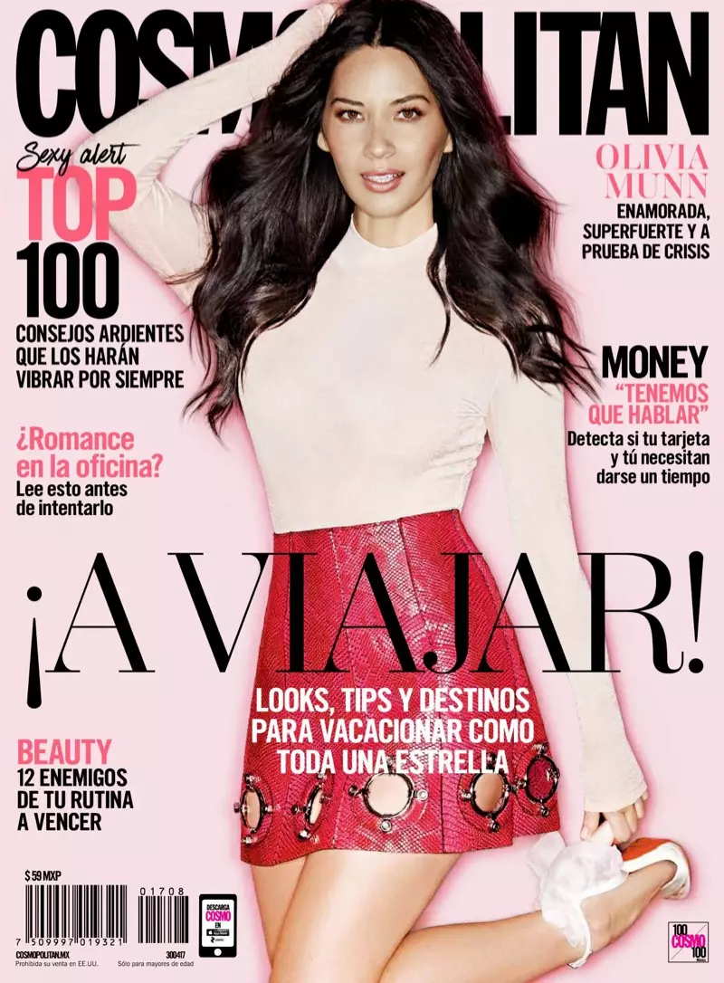 Olivia Munn auf der Titelseite von Cosmopolitan Mexico April 2017