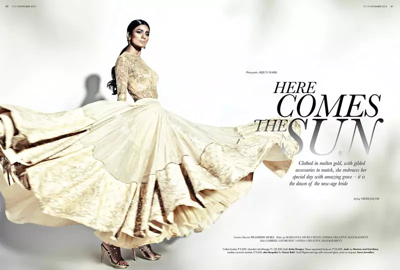 Pallavi Singh Shines dina Fashions Bridal pikeun Elle India ku Arjun Mark