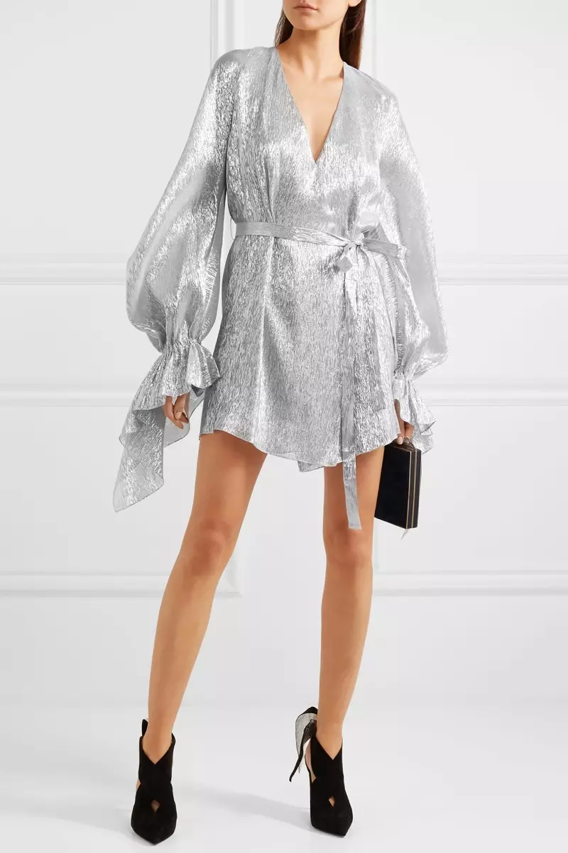 Roland Mouret Hamberg Metallic Silk-Blend Lame Mini Dress $3,200