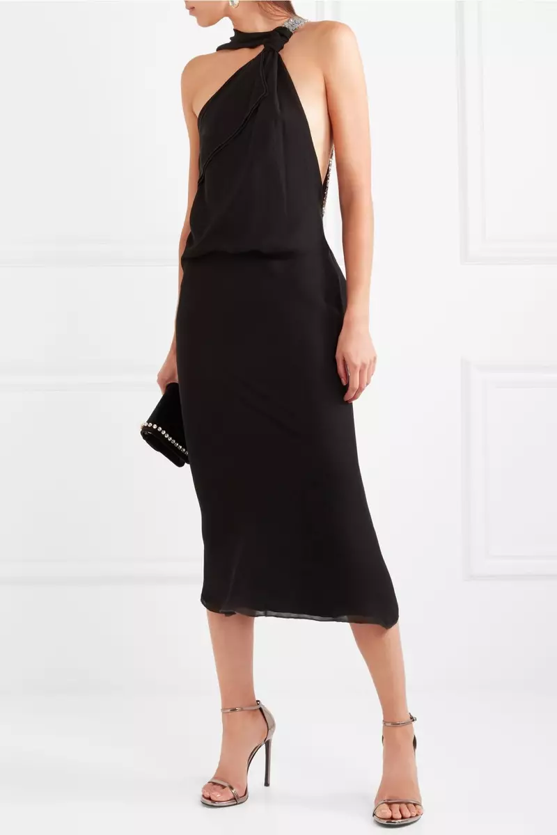 Roland Mouret Sequin-Embellished Silk-Georgette Midi Dress តម្លៃ 2,880 ដុល្លារ