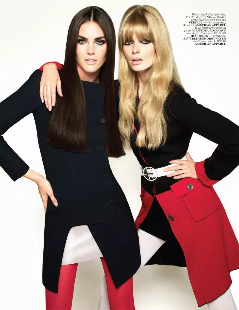 Hilary Rhoda y Julia Stegner para Vogue Turquía Octubre de 2010 por Cuneyt Akeroglu