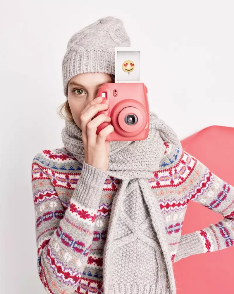 J. Crew Holly Sweater e Fair Isle, Cable Scarf le Cable Hat