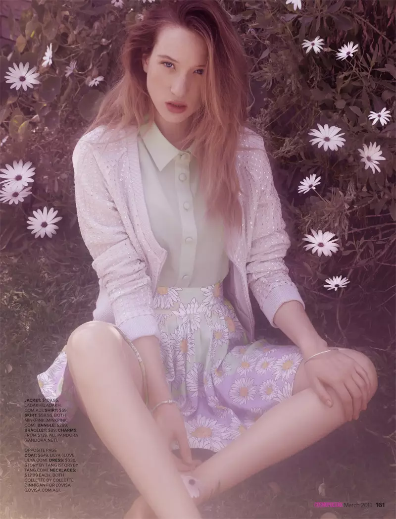 Sophie Lowe ana Ndoto katika Rangi za Pastel kwa Toleo la Machi la Cosmopolitan Australia