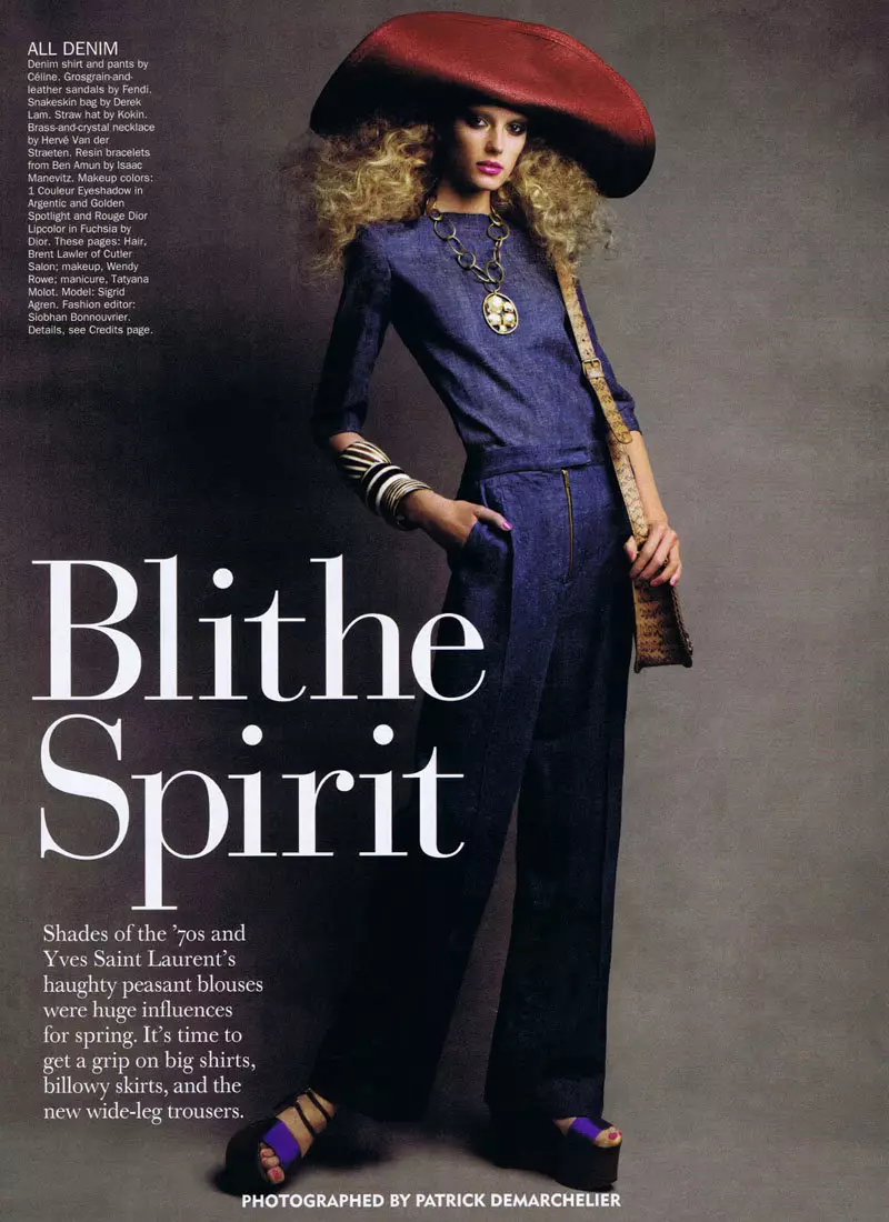 Sigrid Agren oleh Patrick Demarchelier untuk Allure Februari 2011