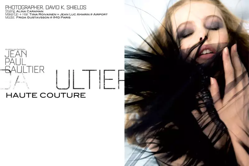 Frida Gustavsson sa Jean Paul Gaultier ni David K. Shields para sa Stil Magazine