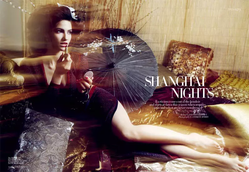 Tara Emad nataon'i Andrew Hobbs ho an'ny Harper's Bazaar Arabia April 2011