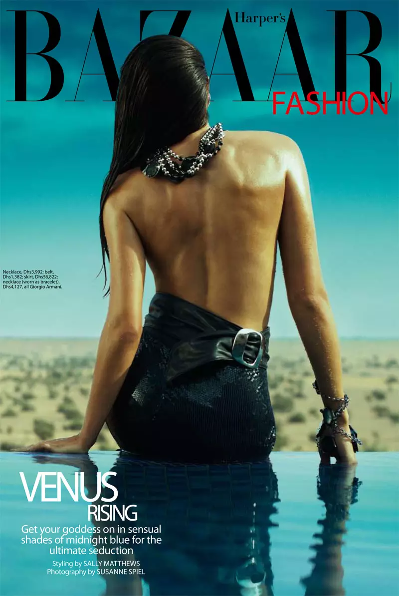 Si Vanessa sa Giorgio Armani para sa Harper's Bazaar Arabia Abril 2011