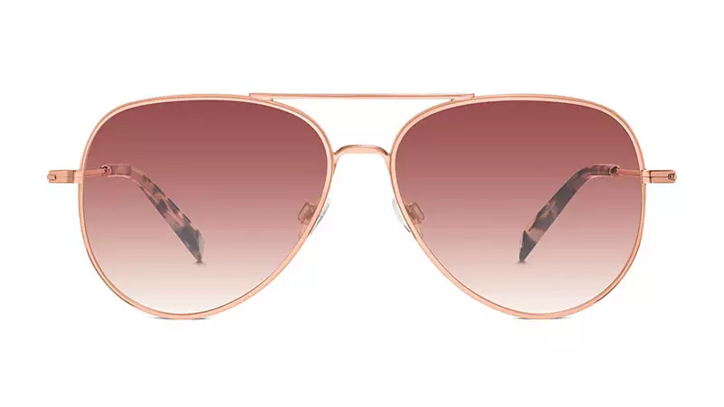 Warby Parker Raider store solbriller i rosa gull $145