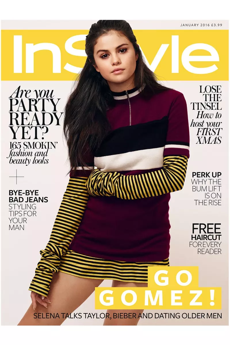 Selena Gomez pada kulit InStyle UK Januari 2016