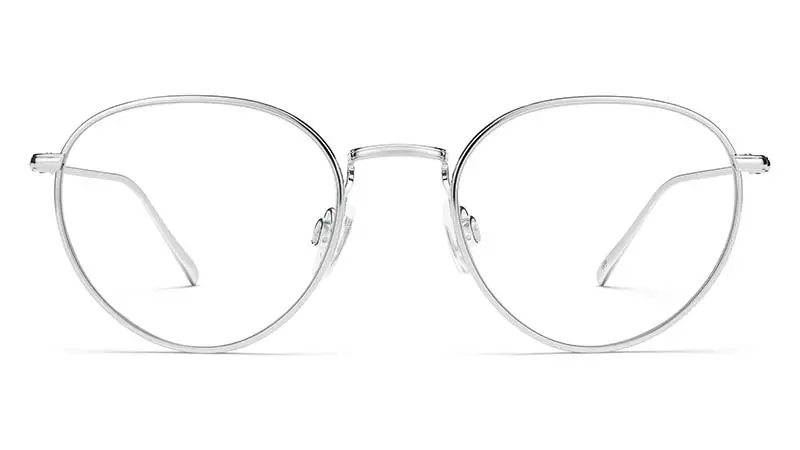 Warby Parker Ezra 拋光銀眼鏡 $195