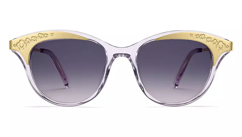 Warby Parker x Leith Clark Christabel Sunglasses in Lavender Crystal with Violet Gradient Lenses $145