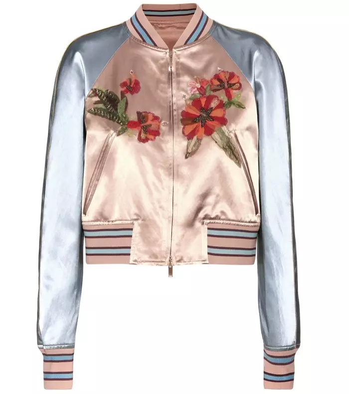 Jaket Bomber Satin Couture Hawaiian Valentino