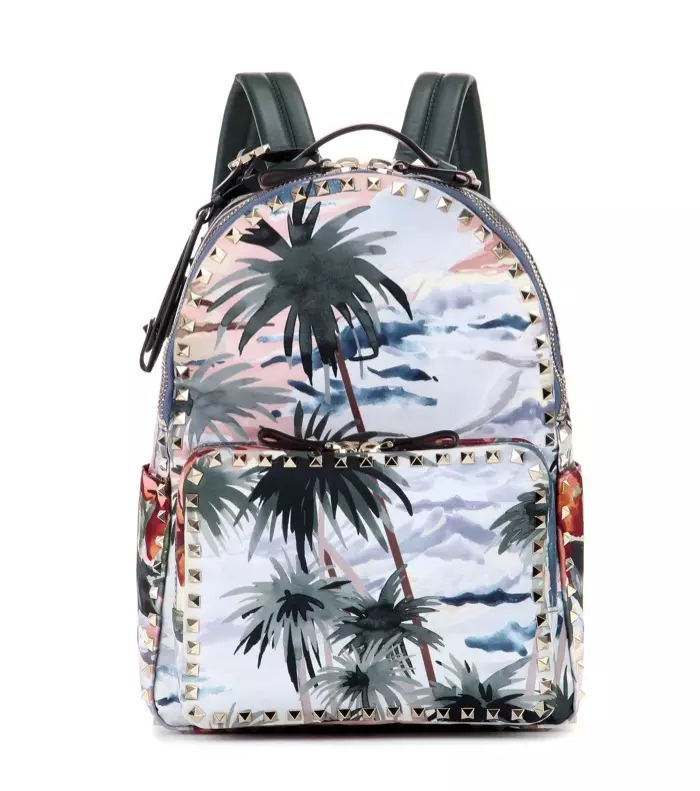 Valentino Hawaiian Couture මුද්‍රිත Stud Backpack