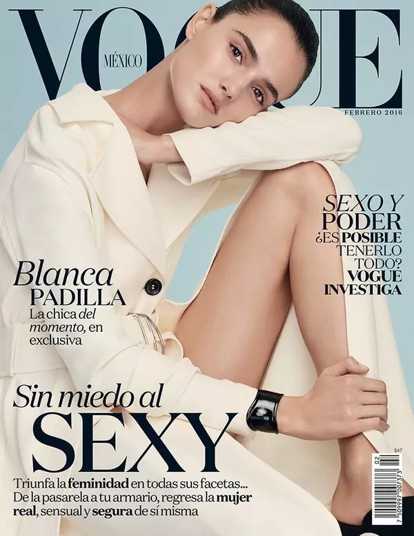Blanca Padilla „Vogue Mexico“ 2016 m. vasario mėnesio viršelyje