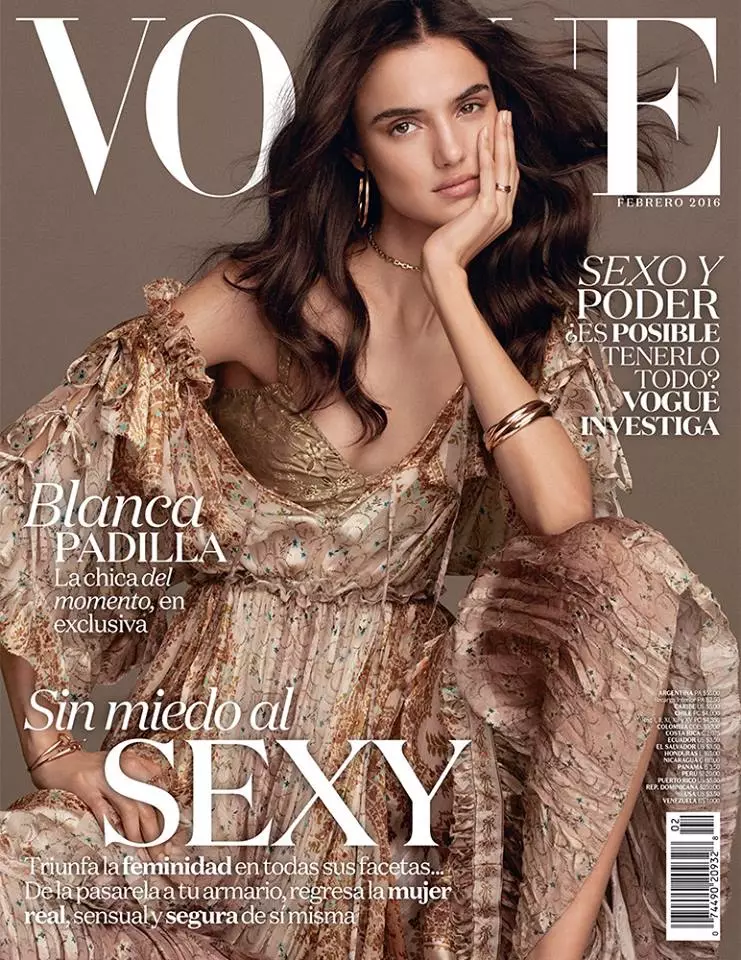 Blanca Padilla op Vogue Mexico februari 2016 cover