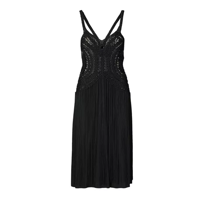 Ralph Lauren Collection Crocheted Fringed Trim Dress